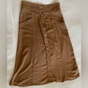 Linen-Cotton Midi Skirt Women’s Small